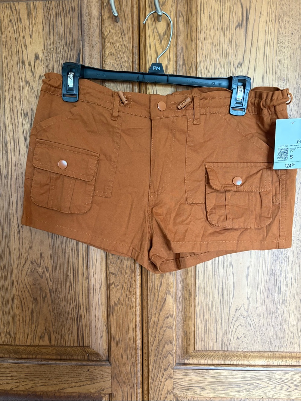 NWT Forever 21 Rust Orange Cargo Shorts size Small